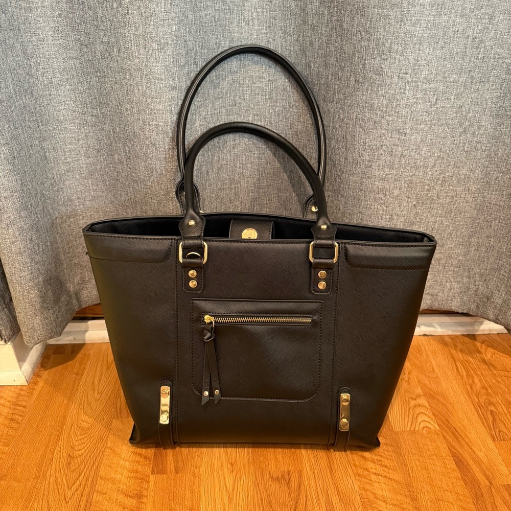 Madison West Elegant Black Tote Bag